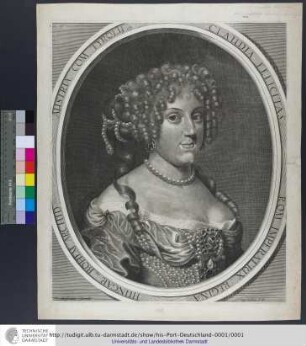 Claudia Felicitas Rom. Imperatrix Regina Hungar et Bohem. Archid. Austriæ Com. Tyroly etc / J. Hoffmann Excudit ; Philipp Kilian sculp.