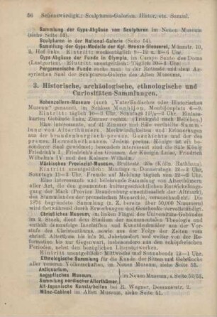 3. Historische, archäologische, ehnologische und Curiositäten-Sammlungen
