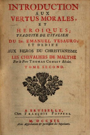 Introduction Aux Vertus Morales Et Heroiques, 2