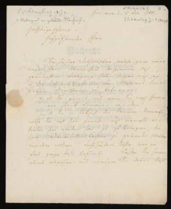 Brief von Rudolf Erich Raspe an Johann Schmeling