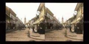 Belebte Geschäftsstraße, Prinz-Eugen-Straße, in Semlin