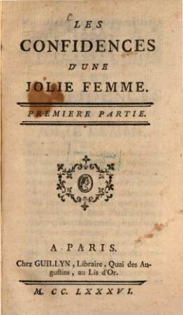 Les Confidences D'Une Jolie Femme, 1