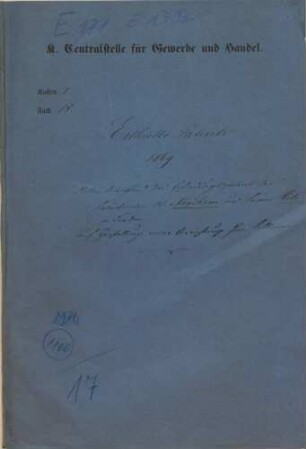 Patent der Fabrikanten W. Needham und James Kite in London auf Herstellung einer Vorrichtung zum Filtrieren