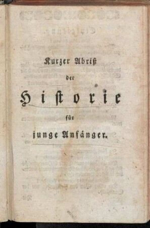 Kurzer Abriß der Historie für junge Anfänger.