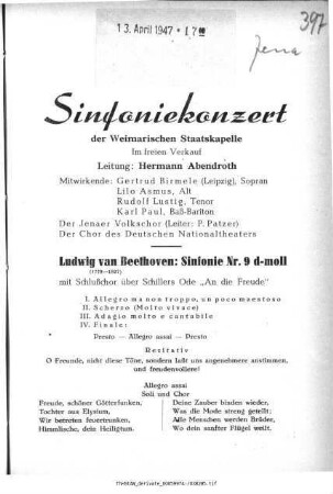Sinfoniekonzert Ludwig van Beethoven: Sinfonie Nr. 9 d-moll