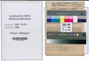Entnazifizierung Hildegard Preyer , geb. 13.10.1902 (Verkaeuferin)