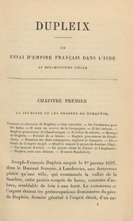 Chapitre Premier. La jeunesse et les projets de conquête