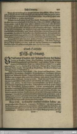 Churfl. Sächsische Fisch-Ordnung