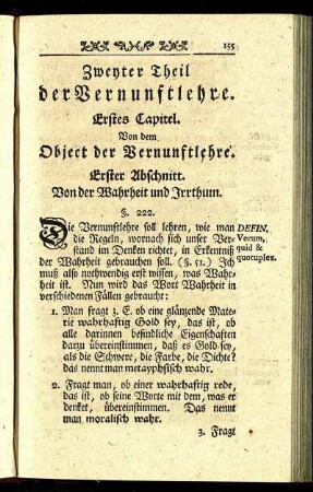 Erster Abschnitt. Von der Wahrheit und Irrthum.