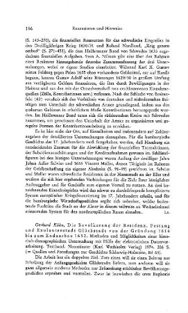 Köhn, Gerhard :: Die Bevölkerung der Residenz , Festung und Exulantenstadt Glückstadt von der Gründung 1616 bis zum Endausbau 1652, Methoden und Möglichkeiten einer historisch-demographischen Untersuchung mit Hilfe der elektronischen Datenverarbeitung, (Quellen und Forschung zur Geschichte Schleswig-Holsteins, 65) : Neumünster, Wachholtz, 1974