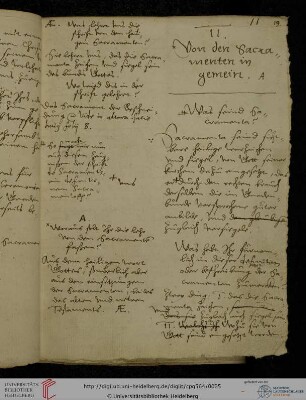 II. Von den Sacramenten In gemein
