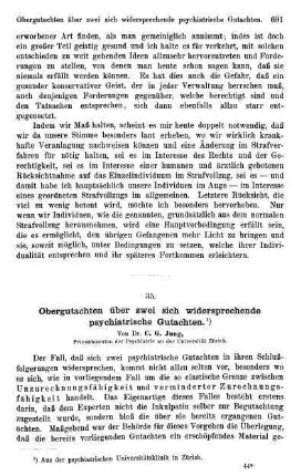 691-698, Obergutachten über zwei sich widersprechende psychiatrische Gutachten