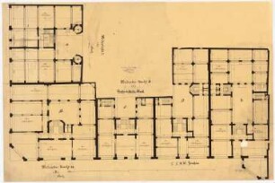 Geschäftshäuser am Werderschen Markt (Werderhäuser), Berlin: Grundriss 1.-4.OG 1:100