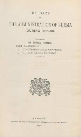 1895/96: Report on the administration of Burma