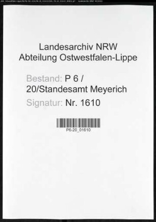 Sterberegister Standesamt Meyrich
