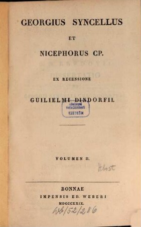 Georgius Syncellus et Nicephorus Cp, 2