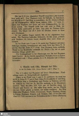 5. Marsch nach Lille, Kämpfe bei Lille : (4. bis 29. Oktober 1914)