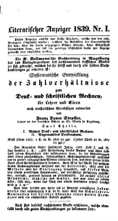 1839: Literarischer Anzeiger - 1839