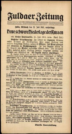 Ausgabe vom Mittwoch, den 21. Juli 1915.