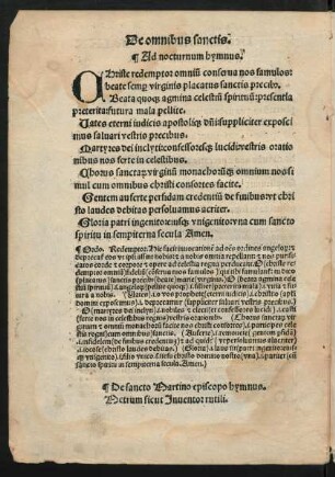 De sancto Martino episcopo hymnus.