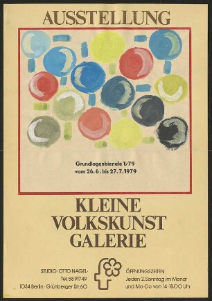 Ausstellungswerbung: "Grundlagenbiennale 1/79" von 26.06. bis 27.07.1979