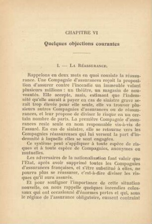 Chapitre VI Quelques objection courantes