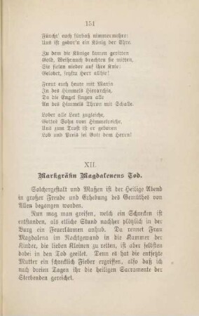 XII. Markgräfin Magdalenens Tod