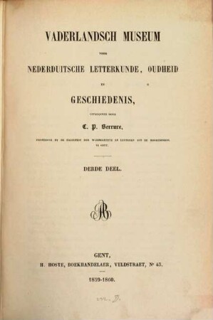 Vaderlandsch Museum voor Nederduitsche Letterkunde, oudheid en geschiedenis, 3