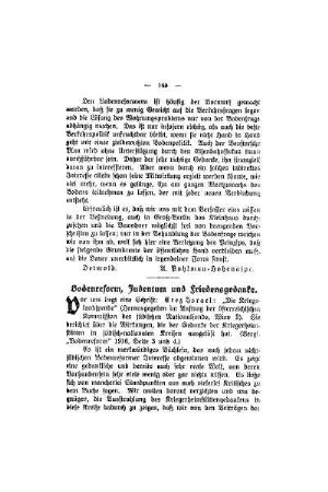 Bodenreform, Judentum und Friedensgedanke