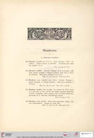 Miniatures (Nr. 668 - 697a)