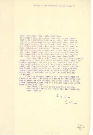 Korrespondenz von Ernst Wiechert an Thaddäus Abitz-Schultze