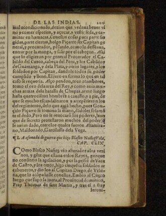 La asonada de guerra que hizo Blasco Nunez Vela. Cap. CLIX
