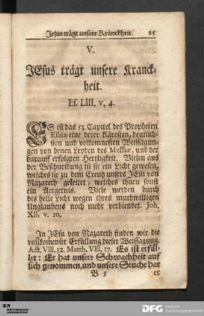 V. JEsus trägt unsere Kranckheit.