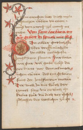 Rankeninitiale O (mit Blüten)
