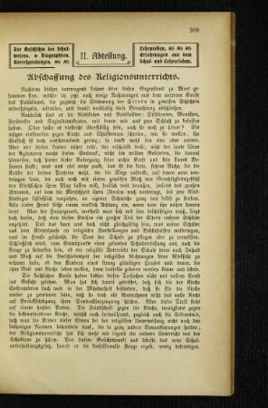 Abschaffung des Religionsunterrichts