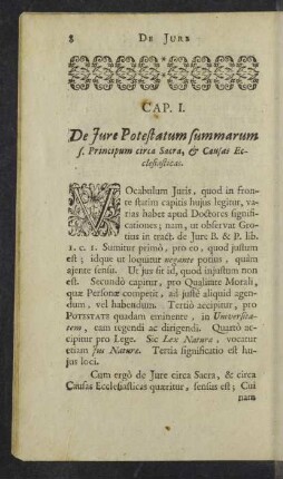 Cap. I. De Jure Potestatum summarum