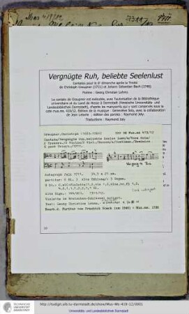 Vergnügte Ruh beliebte Seelenlust