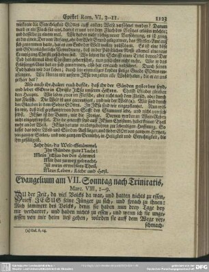 Evangelium am VII. Sonntag nach Trinitatis, Marc. VIII, 1-9