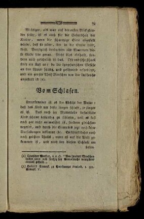 Vom Schlafen.