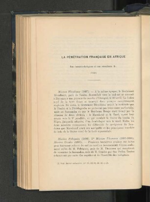 La penetration francaise en Afrique