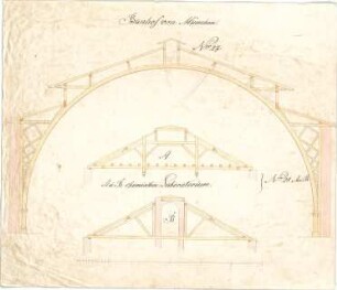 Reiffenstuel, Michael; Detailpläne - Bahnhof von München (Schnitte)