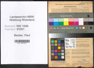 Entnazifizierung Paul Becker , geb. 09.01.1894 (Lehrer)