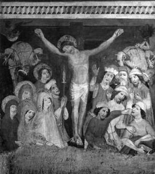 Kreuzigung : Kreuzigung. Fresko (um 1440) Detail. Glanegg-Sankt Gandolf, Pfarrkirche