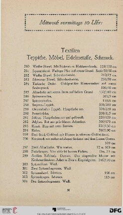 Mittwoch, vormittags 10 Uhr (Nr. 280-391)