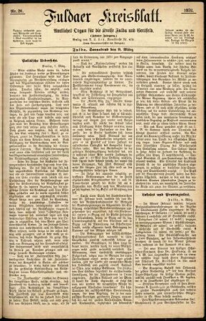 Ausgabe vom Samstag, den 09. März 1878.