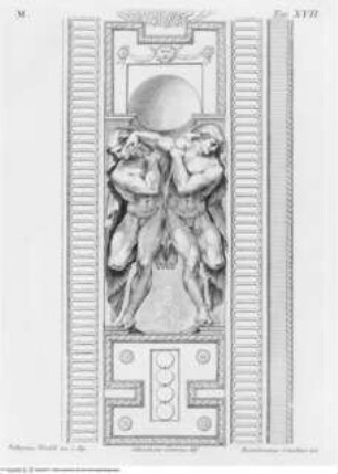 "Le Pitture di P. Tibaldi e di N. Abbati esistenti nell ' Instituto di Bologna. Descritte ed illustrate da G. P. C. Zanotti". Venedig 1756, Ignudi (Taf. XVII)