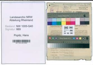 Entnazifizierung Hans Popitz , geb. 18.12.1901 (Justizinspektor)