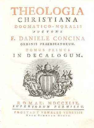 Theologia Christiana Dogmatico-Moralis, 1. In Decalogum