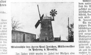 Hirschstein-Pahrenz. Holländermühle, aus: Deutscher Müller vom 6.3.1930
