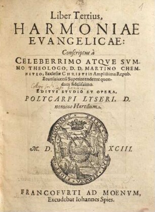 Harmonia evangelica. Liber tertius